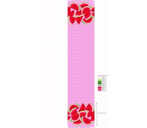 Popeline Wassermelone Bordüre rosa